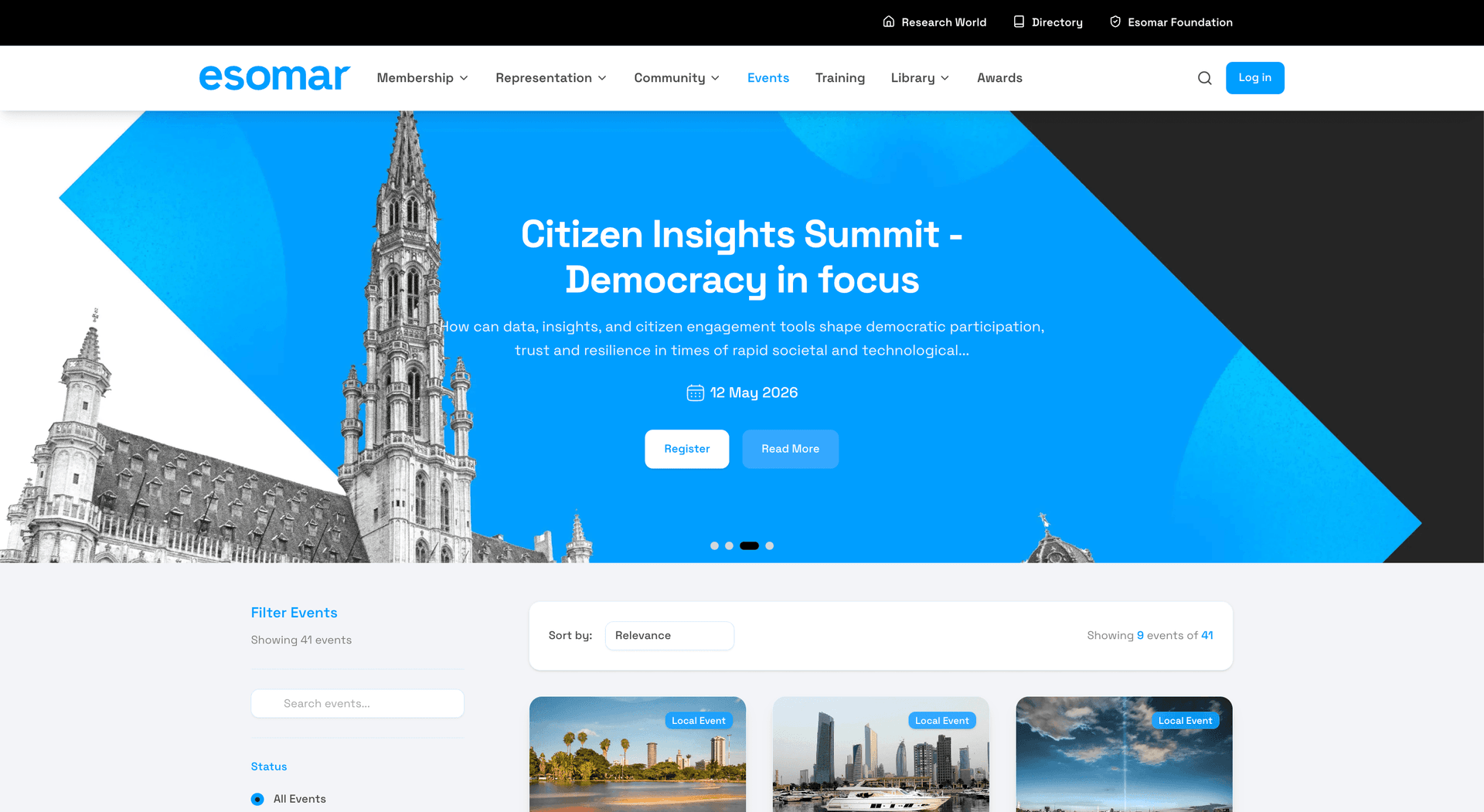 ESOMAR events platform overview
