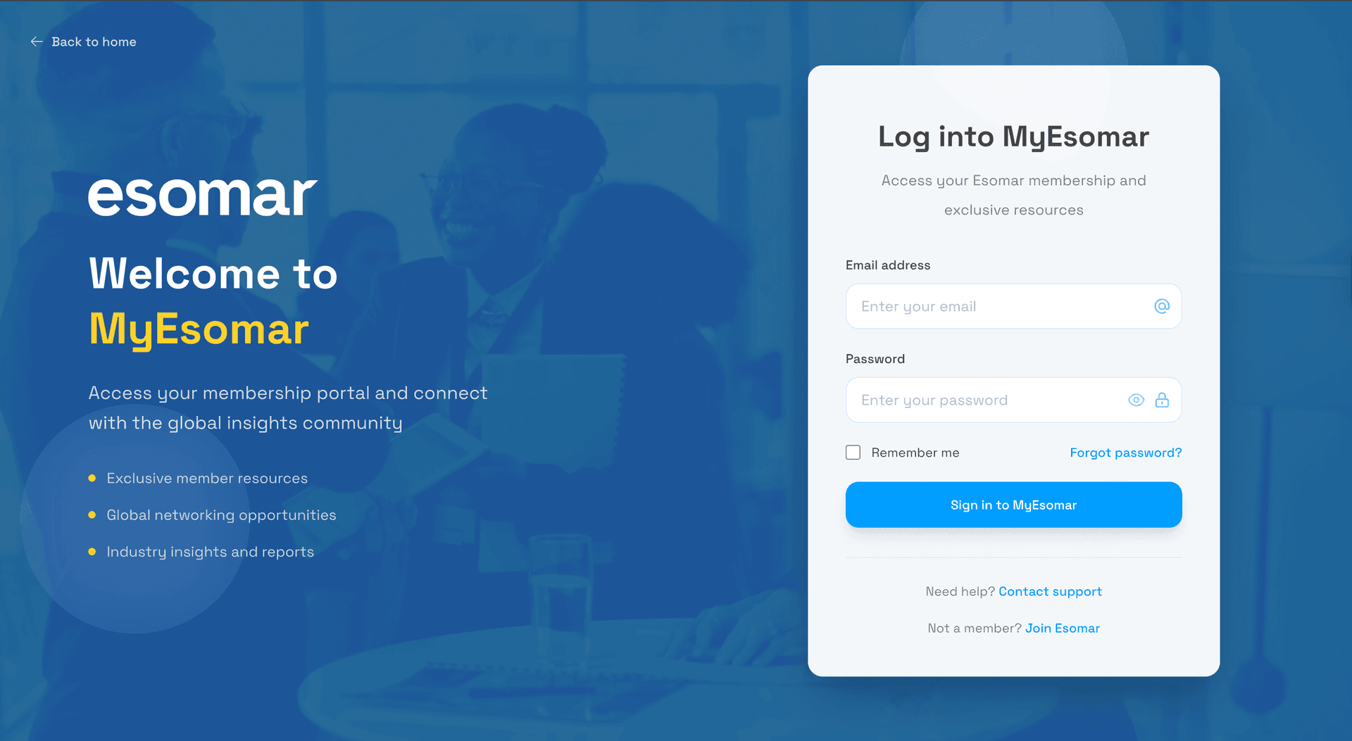 MyESOMAR member portal access